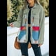 thumbnail image 4 of Chaqueta Vaquera de Larga con Solapa Holgada y Parches para Mujer, Estilo Retro con Borde Sin Rematar, de Medio. Verde Retro S, 4 of 6