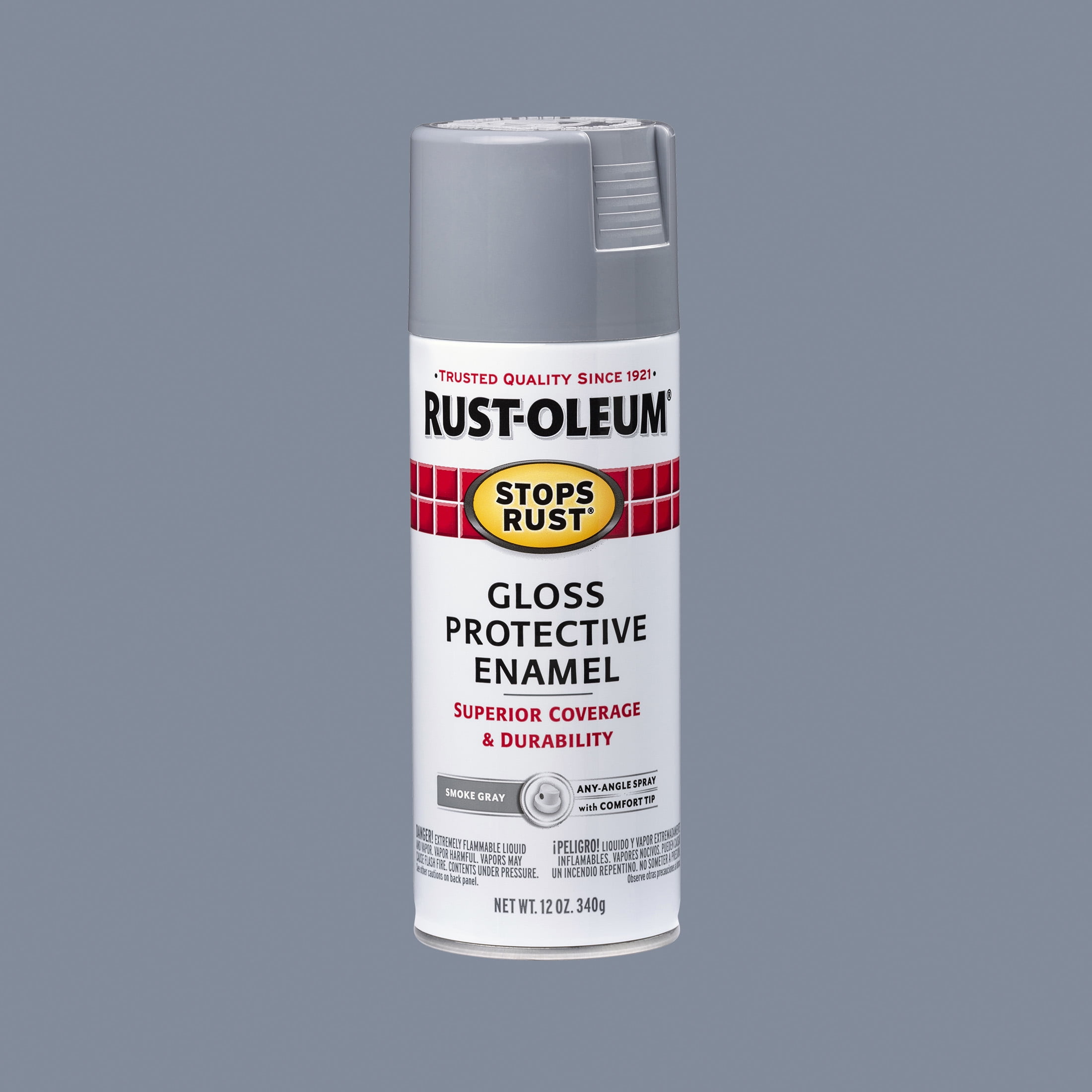 (6 pack) Smoke Gray, Rust-Oleum Stops Rust Protective Enamel Gloss Spray Paint-7786830, 12 oz
