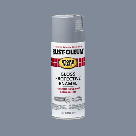 Smoke Gray, Rust-Oleum Stops Rust Gloss Protective Enamel Spray Paint-7786830, 12 oz