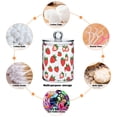 thumbnail image 6 of Yayeee 4 Pack Qtip Holder Bathroom Cotton Swab Canister with Lid Clear Dispenser Set, Strawberry, 6 of 6