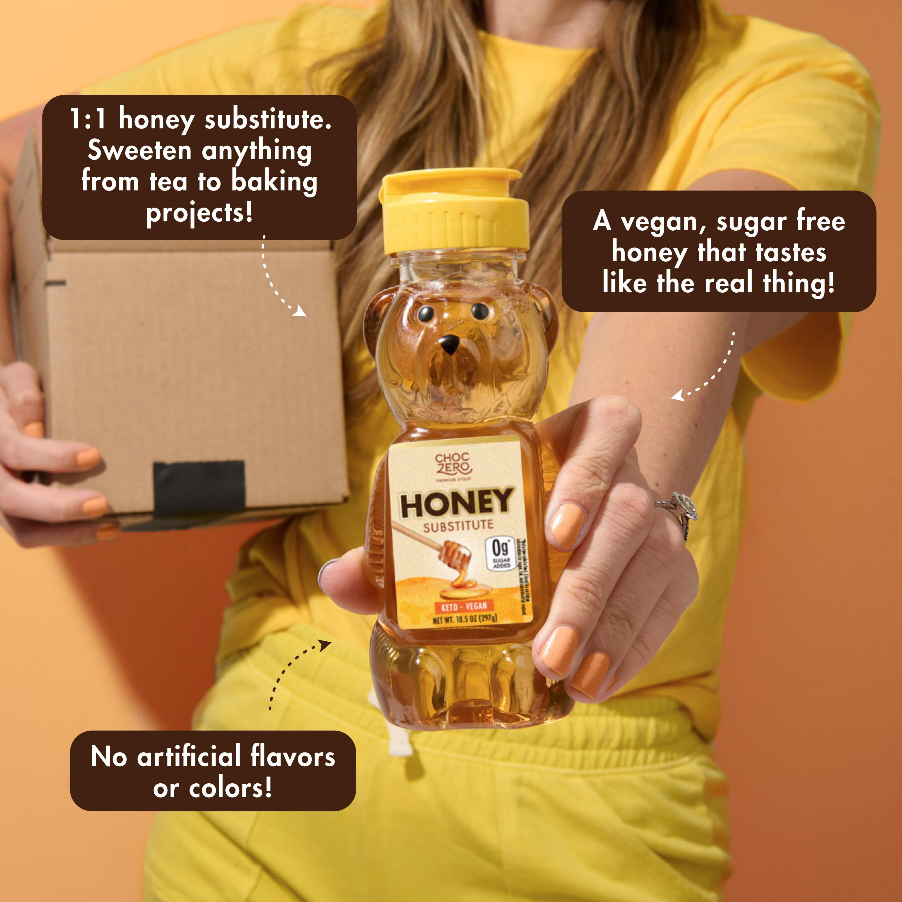ChocZero Honey, Sugar Free, Keto Friendly, Vegan Honey Substitute, 10.5oz Squeeze Bottle
