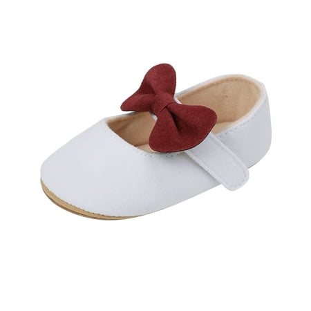 

Toddler Baby Socks Shoes Toddler Kids Girls Soild Colour Bowknot Princress Shoes Soft Sole The Floor Barefoot Non Slip First Walkers Prewalker Shoes
