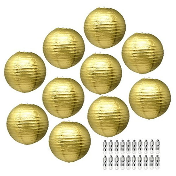 Gold Paper Lanterns Decorative Party Lanterns Hanging Paper Lanterns