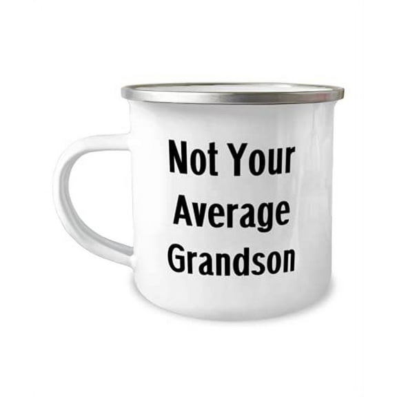 Love Grandson Gifts, Not Your Average Grandson, Inspire Holiday 12oz Camper Mug From Grandson