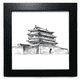 thumbnail image 1 of Palacio de Beijing Landmark sketch Mesa de pared con marco cuadrado negro, 1 of 4