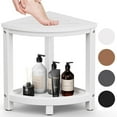 thumbnail image 2 of Shower Stool for Inside Shower, Corner Shower Bench Seat, HDPE Waterproof Shower Stool for Shaving Legs with Baffle Storage Shelf, Shower Seat/Foot Rest for Bathroom, Indoor/Outdoor Use, Grey, 2 of 9