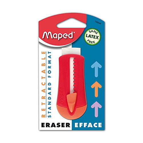 Maped Pastel Gom-Stick Eraser | Refillable Soft Eraser With Plastic Slider Case | Rose, Blue, Lilac Colors