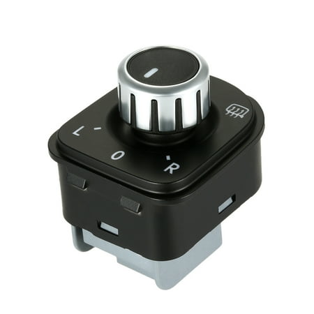 Side View Mirror Switch Car Side View Mirror Rear View Mirror Switch Adjust Plating Control Knob with Heat for VW Golf 5/Sagitar/GTI ()