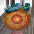 thumbnail image 2 of Boho Round Rug 16Inches Small Round Area Rug Non-Slip Round Bathroom Rug Washable Throw Rugs for Bedroom Oriental Distressed Round Kitchen Office Circle Rug Round Carpet for Living Dining Room Sofa, 2 of 2