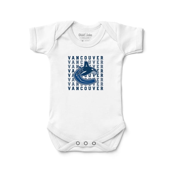 Newborn & Infant Chad & Jake White Vancouver Canucks Retro Bodysuit