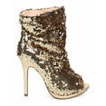 thumbnail image 2 of Liliana DD00 Women Sequin Peep Toe Single Sole Stiletto Slouch Bootie, 2 of 5