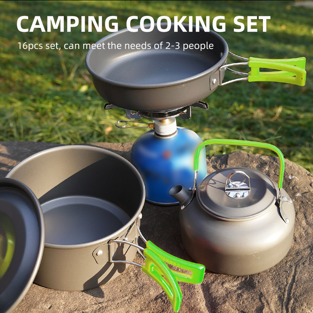 Eccomum Camping Cooking Set Camping Cookware Set 16pcs Camping Pot