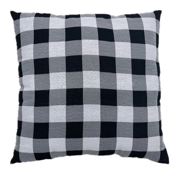 Briarwood Lane Everyday Indoor Pillow 18x18 Black Checkered Welcome Pillow