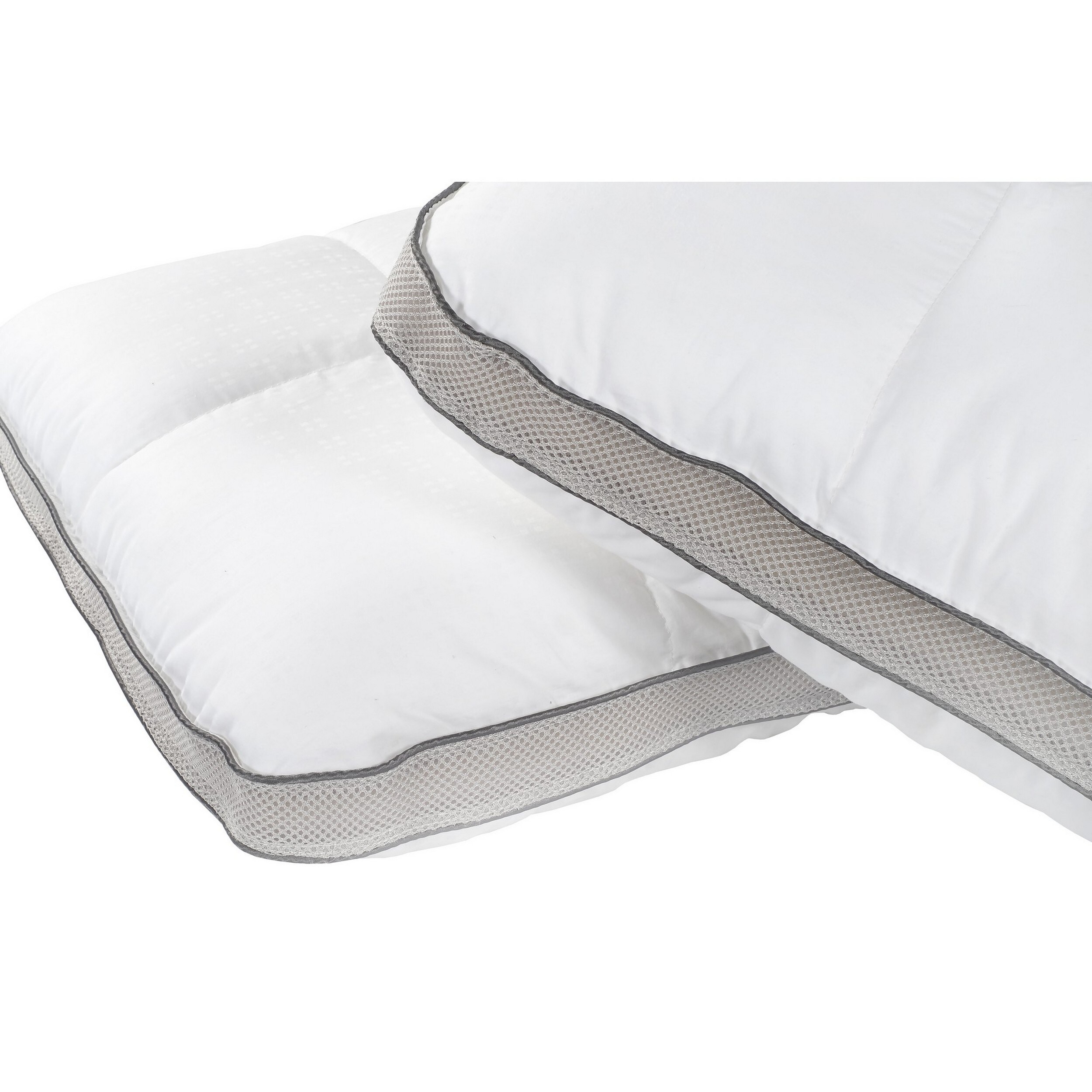 17 x 25 Ultra Soft Memory Foam Pillow with 3D Spacer Outline, White, Gray - White, Gray - image 4 of 5