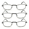 thumbnail image 2 of EYE ZOOM 3 Pack Metal Frame Vintage Style Reading Glasses with Spring Hinge for Men and Women (Gunmetal, Strength: +2.00), 2 of 5