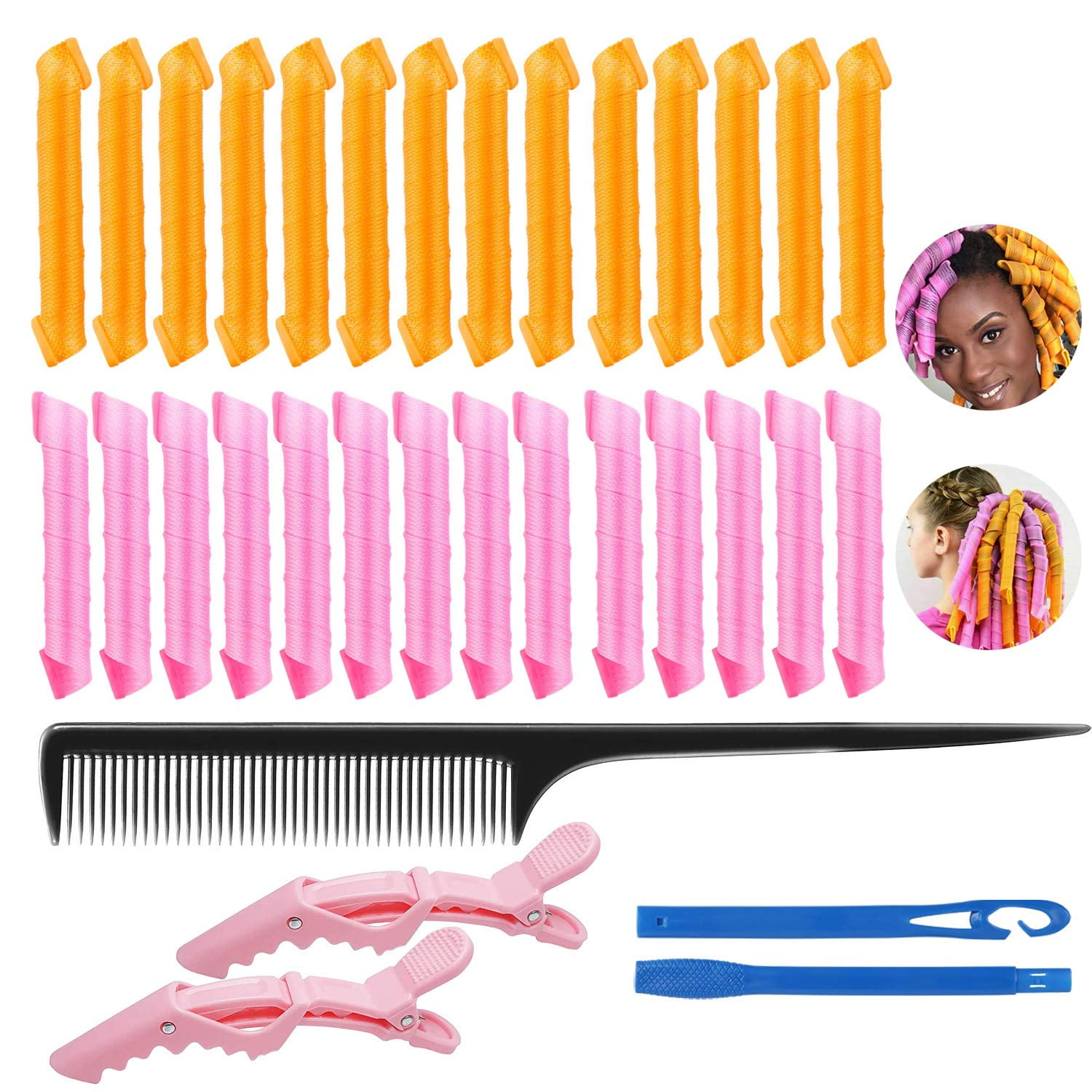 28Pcs Spiral Hair Rollers, Magic Hair Curlers No Heat DIY Waves Rollers  with Styling Hooks Alligator Hair Clips Comb, Magic Styling Kit for Most  Kinds of Hairstyles ( inch) | Walmart Canada