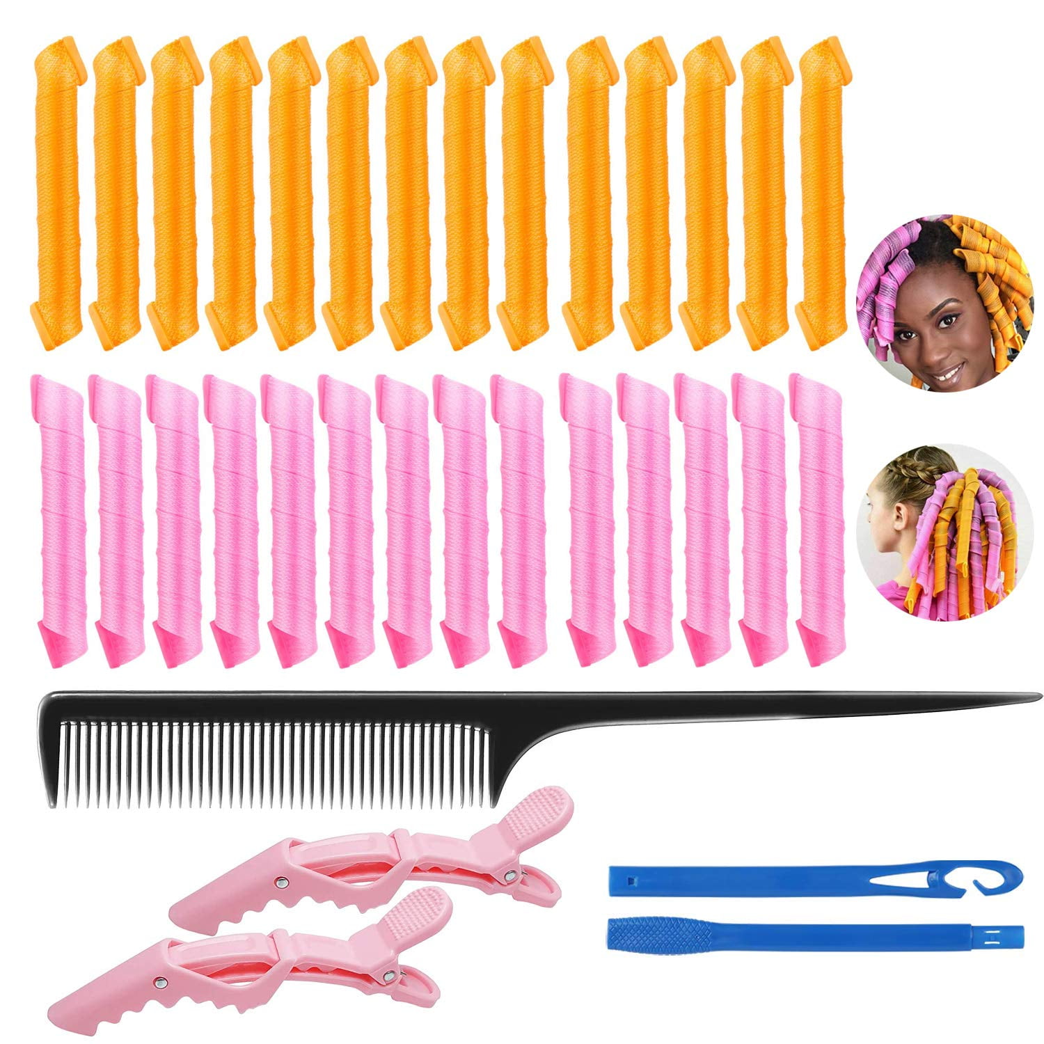 28Pcs Spiral Hair Rollers, Magic Hair Curlers No Heat DIY Waves Rollers with Styling Hooks Alligator Hair Clips Comb, Magic Styling Kit for Most Kinds of Hairstyles ( inch) | Walmart Canada 28Pcs Spiral Hair Rollers, Magic Hair Curlers No Heat DIY Waves Rollers with Styling Hooks Alligator Hair Clips Comb, Magic Styling Kit for Most Kinds of Hairstyles ( inch) | Walmart Canada