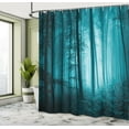 thumbnail image 4 of Ambesonne Teal Shower Curtain, Foggy Dark Country Forest, 69"Wx70"L, Teal, 4 of 4