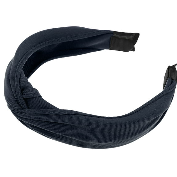 Vocoste Satin Knot Headband Hairband for Women Lady Navy Blue 1.2 Inch Wide 1 Pcs