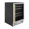thumbnail image 3 of ZLINE 24" Monument Autograph Edition Dual Zone 44-Bottle Wine Cooler in Stainless Steel with Champagne Bronze Accents (RWV-UD-24-CB), 3 of 5