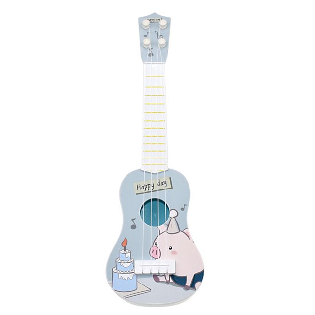 Soidarity Ukelele con diseño de dibujos animados para niños, guitarra Adorable de 4 cuerdas, instrumento Musical educativo temprano para niños Accesorios para instrumentos musicales tres Soidarity OD000034-03B