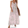 thumbnail image 2 of French Country Pink Toile Sleeveless Dress Summer dresses for women women evening dress, 2 of 6