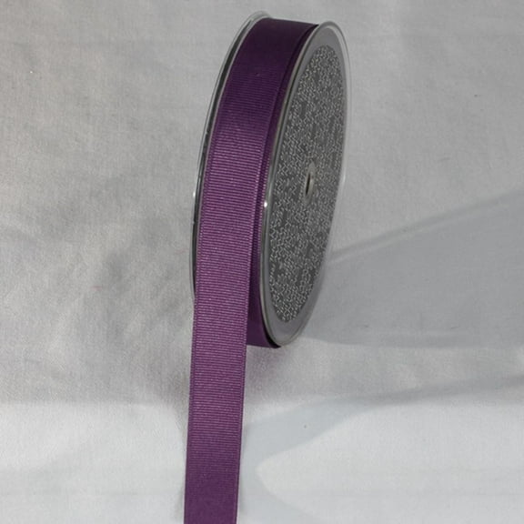 The Ribbon People Wine Purple Striped Pattern Woven Edge Ribbon 0.6" x 22 Yards