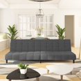 thumbnail image 1 of vidaXL 2-Seater Sofa Bed Dark Grey Velvet, 1 of 5