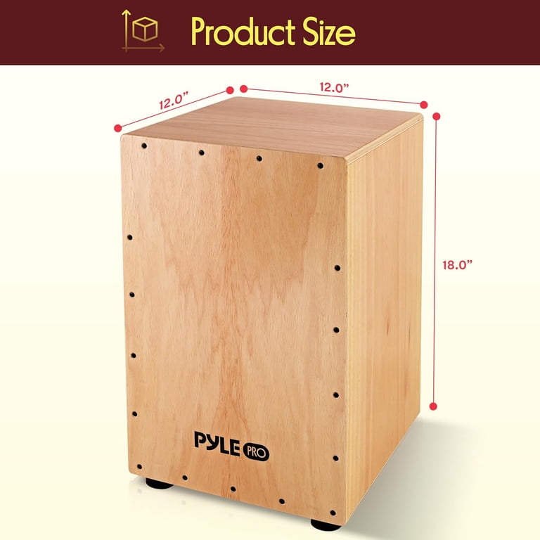 Pyle PCJD18 - Stringed Jam Cajon - Wooden Cajon Percussion Box