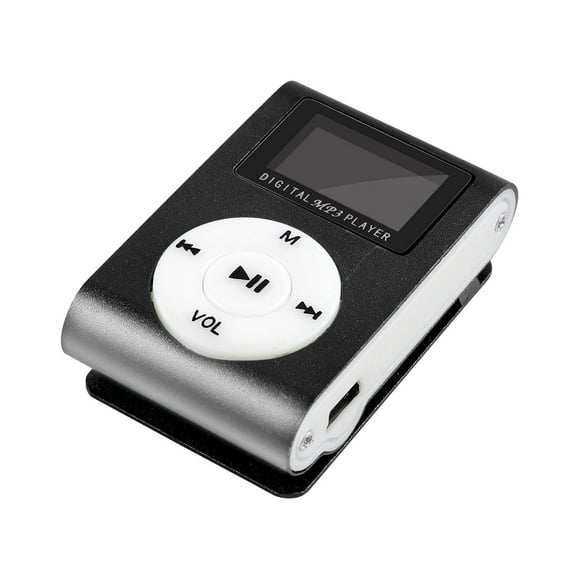 Câble Usb vers Usb Lecteur MP3 Portable avec Écran LCD, 1 Pce Conception à Clip pour Sports Musique, Prend en Charge Carte Micro SD Format MP3, Aluminium 4,8 X 3 X 1,5 cm, Noir