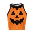thumbnail image 6 of Womens Sleeveless Tank Tops Halloween Pumpkin 3D Printed Decorative Crop Top With A Festive Short Style See Through And Top Basic Camisoles, 6 of 7