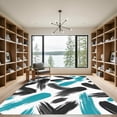 thumbnail image 2 of ODIKA 5'x7' Machine Washable Non-Slip Area Rug, Abstract Black High Traffic Rug, Black, 956063, 2 of 7
