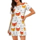 thumbnail image 1 of Disketp Cute Fox with Heart para Camisón Corto de Manga Corta para Mujeres, Camisón Cómodo con Escote Redondo, Bonito y Confortable, 1 of 6