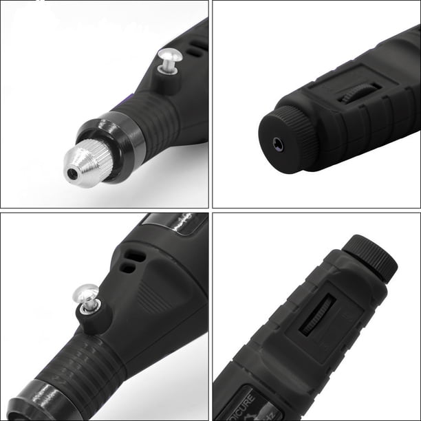 Fugacal Manicura U?as Rectificado Electrica Pulidor de U?a Pedicura Profesional Herramienta Nail Art Drill Kit File Sander Pen Grinder with Multi Sanding Bits y Power Adapter (Negro) Fugacal No se aplica