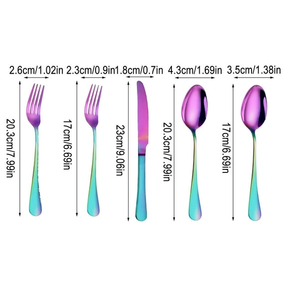 LEHOZIHEQ Stainless Steel Flatware, 5-Piece Forged Silverware Set for 1, Dishwasher Safe Cutlery Set Includes Forks, Knives, Spoons
