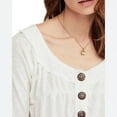 thumbnail image 3 of Free People Women's Waffle-Knit Henley Tee (Ivory, Large), 3 of 3