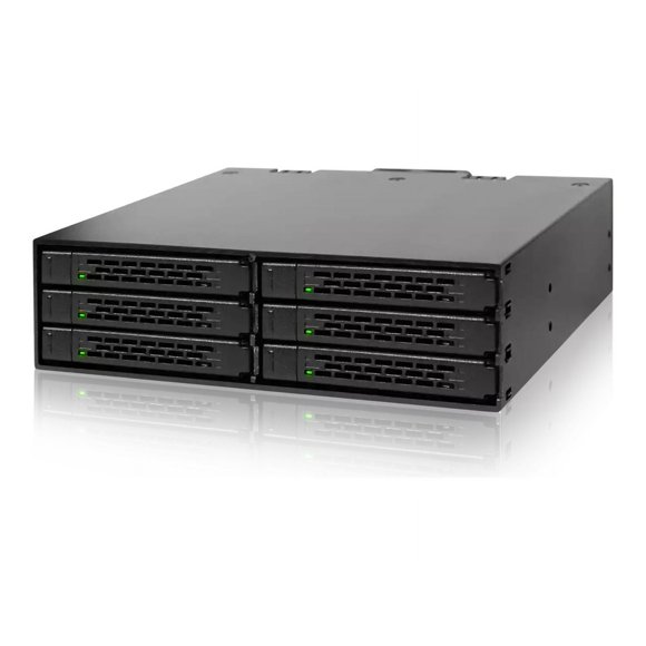 ICY DOCK Full Metal 6 x 2.5 SAS/SATA HDD/SSD Mobile Rack Enclosure for 5.25" Bay | ToughArmor MB996SP-6SB