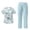 Cloud Cat Rainbow, variant on Yspwyqan Western Horse Floral Scrubs for Women Set, 2 Piece V-Neck Short Sleeve Scrub Top & Straight Leg Cargo Pants, Stretchy Breathable Quick Dry Shirts for Nurse Vet, Size S