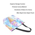 thumbnail image 3 of FORMRS Womens Canvas Tote Bag with Zipper Inner Pocket Shoulder Handbag, Watercolor Ice Cream Pattern, 3 of 7