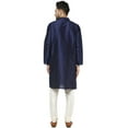 thumbnail image 5 of SKAVIJ Kurta Pajama Set for Men Art Silk Party Wear Dress Blue L, 5 of 6