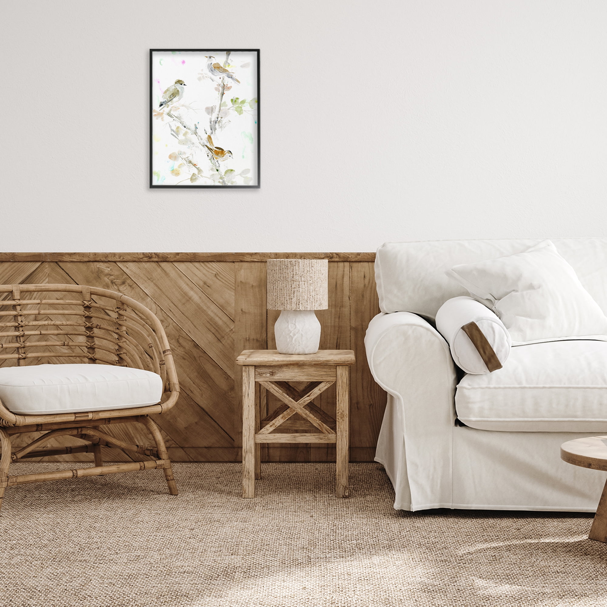Stupell Industries Delicate Feathers Trio Black Framed Giclee Art, design by Lorenzo Collective