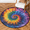 Multicolour 4, variant on CURLYOOT Round Rug 3ft Sugar Flower Skull Area Rug, Washable Circle Mat Non Slip Floor Carpet Mat, Floral Gothic Soft Indoor Rugs for Entryway Living Room Dining Room Bedroom