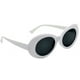 thumbnail image 1 of Gafas de sol ovaladas retro de gran tamaño con montura blanca clásica y lentes con tinte ahumado para mujer, 1 of 8