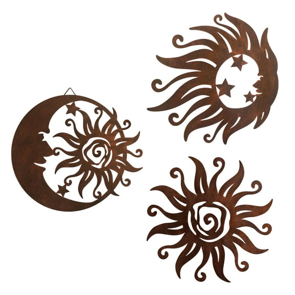 WAIU metal Sun silhouette Hanging Wall Sculptures 3 pcs