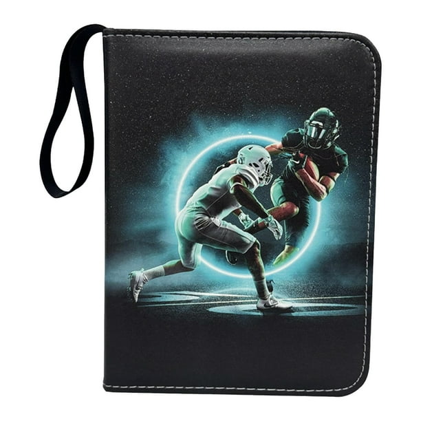 Carpeta de tarjetas coleccionables, carpeta de tarjetas base con mangas, organizador de 400 tarjetas, álbum protector de tarjetero multiusos de PU con 3 anillos Negro