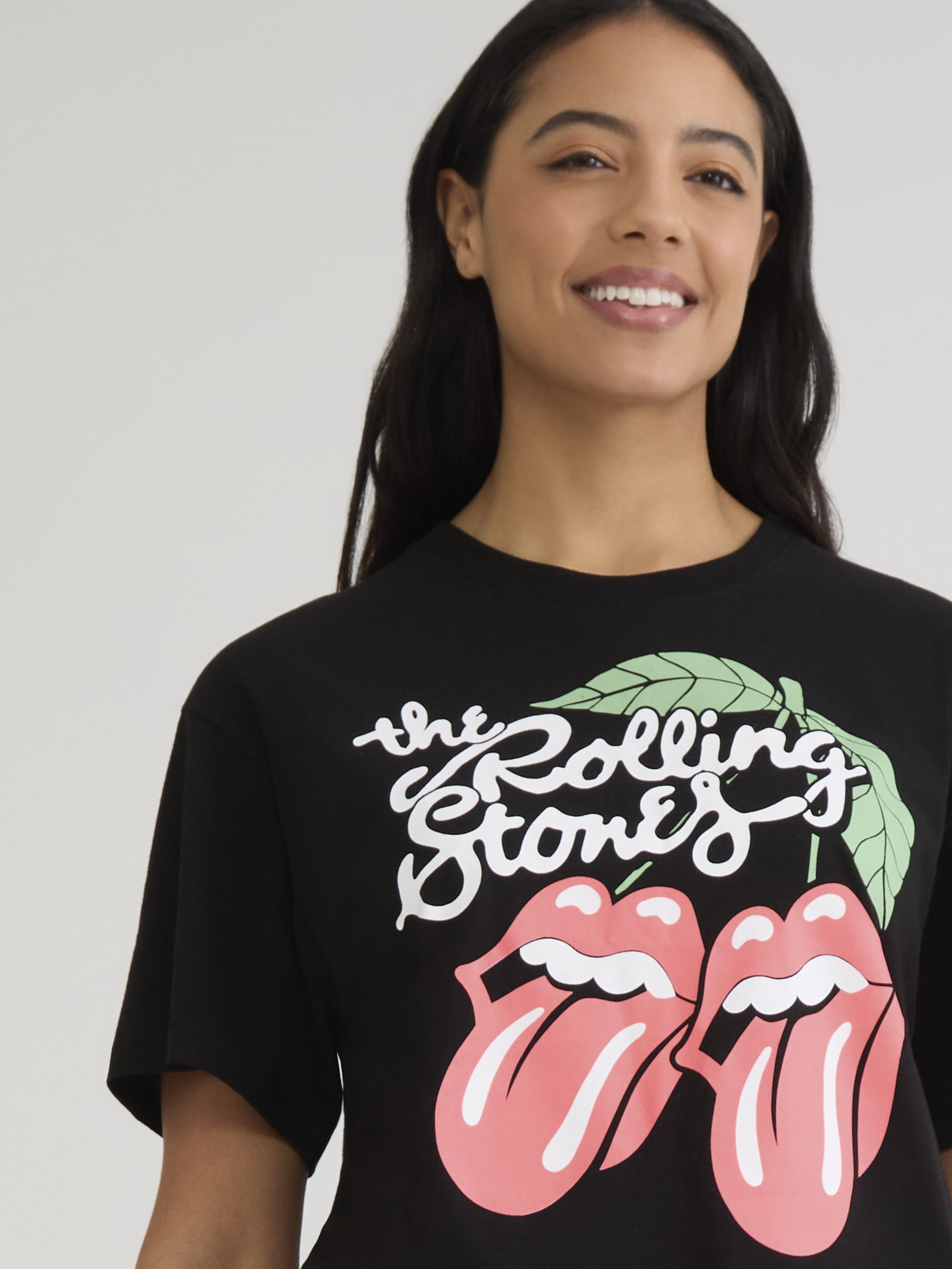 The Rolling Stones Women’s and Women’s Plus Graphic Tee and Fleece Shorts Set, 2-Piece, Sizes XS-3X
