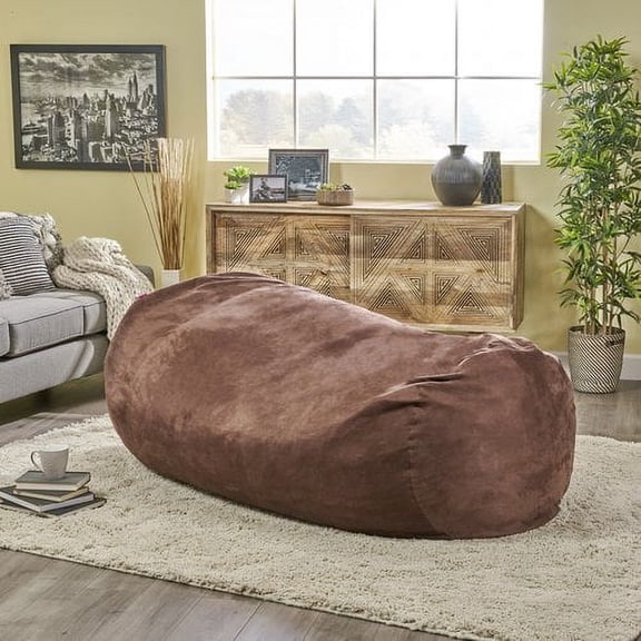 GDF Studio Stanfield Faux Suede 8 Foot Lounger Bean Bag