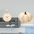 thumbnail image 2 of Reloj de pared decorativo silencioso de madera para colgar, con forma de calabaza, almohada rústica, decoración moderna, adecuado para sala de estar,, 2 of 8