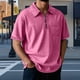 thumbnail image 1 of pstuiky camisetas de hombre, Blusa/camiseta informal de verano para hombre, de color liso, con cuello vuelto camisetas de hombre m, 1 of 6