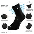 thumbnail image 4 of Busy Socks Crew Socks for Men Women Loose Top Non Binding,Large,4 Pack,Black, 4 of 8
